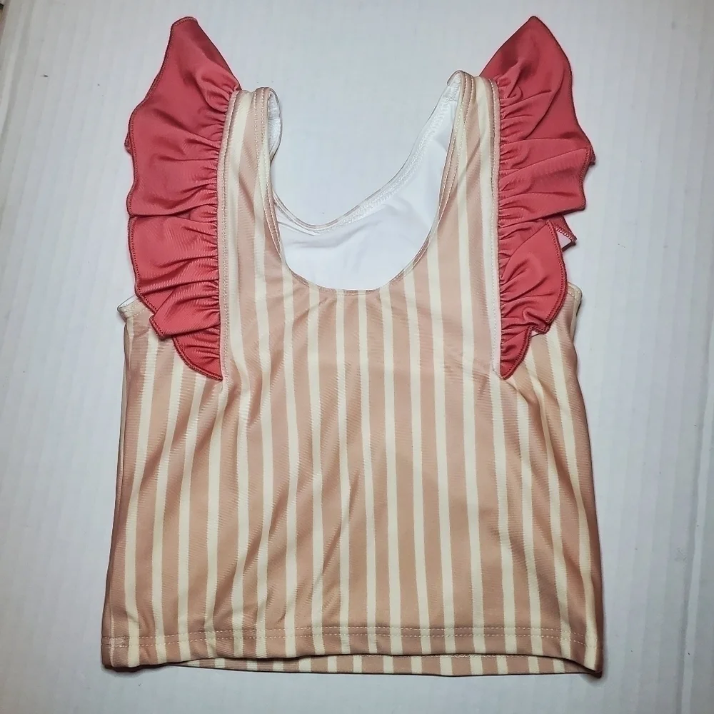 Pehr Organic Baby Swim Top Ruffle Sleeve Sz 6-12 months